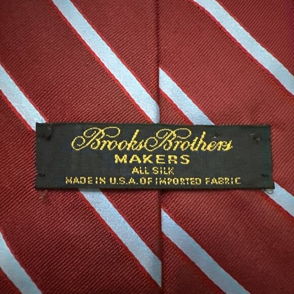 Brooks Brothers Red Blue Striped Tie 100% Silk Men's Necktie 62” Made In USA - Picture 5 of 5